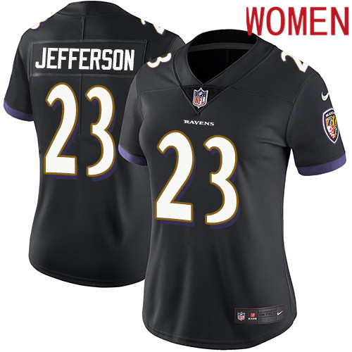 2019 Women Baltimore Ravens #23 Jefferson black Nike Vapor Untouchable Limited NFL Jersey